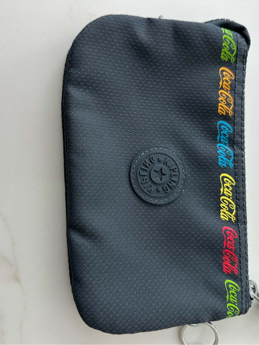 Coca Cola Black Toiletry Pouch with Rainbow Logo Trim